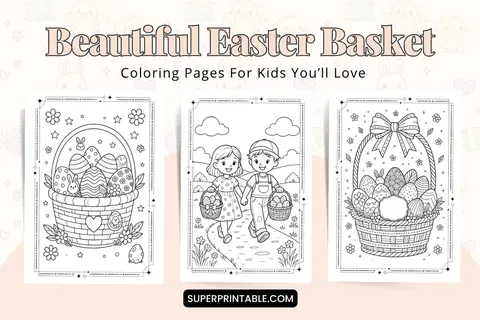 15+ Beautiful Easter Basket Coloring Pages You’ll Love Feature Image