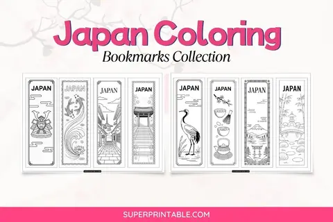 15+ Japan Coloring Bookmarks Feature Image