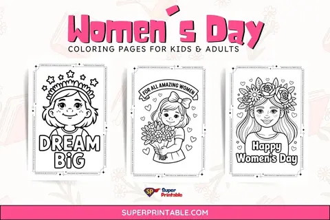 16+ Women's Day Coloring Pages Feature Image