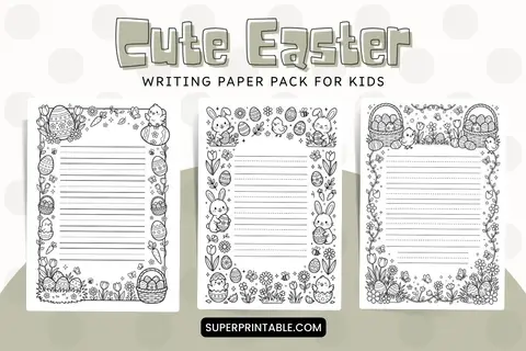Cute Easter Writing Paper Pack for Kids Feature Image