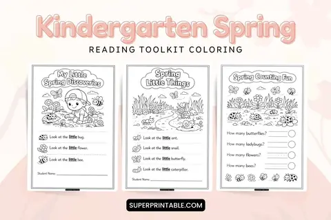 Kindergarten Spring Reading Toolkit Coloring Feature Image
