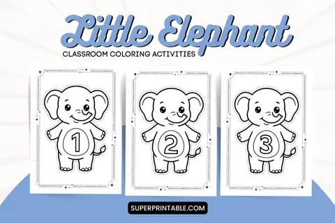 Little Elephant Classroom Coloring Activities Decoration Feature Image