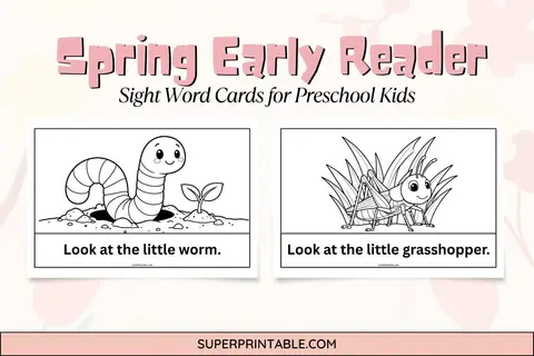 Spring Early Reader Sight Word Cards for Preschool Kids Feature Image