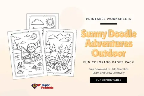 Sunny Doodle Adventures Outdoor Fun Coloring Pages Feature Image