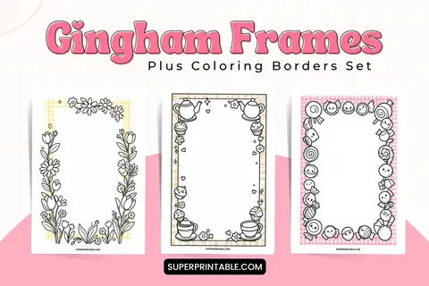 10+ Gingham Frames Plus Coloring Borders Feature Image