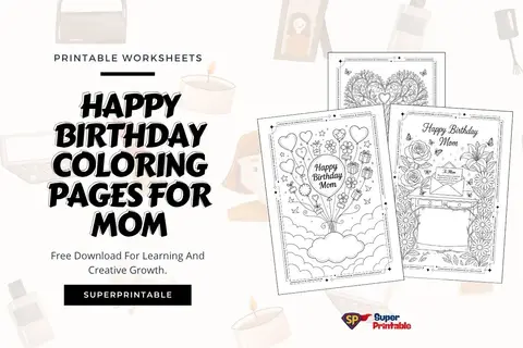 10+ Happy Birthday Coloring Pages For Mom Feature Image