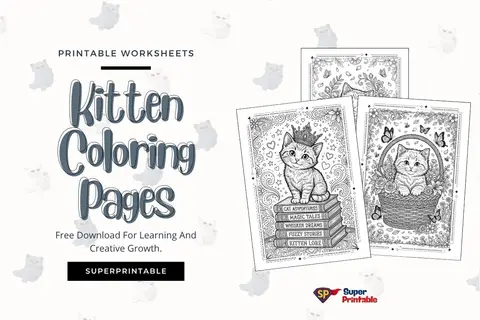 10 Kitten Coloring Pages Feature Image