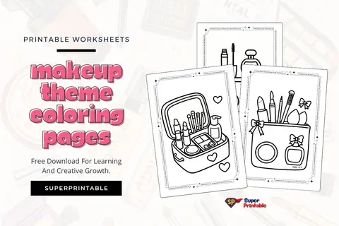 10+ Makeup Theme Coloring Pages Feature Image