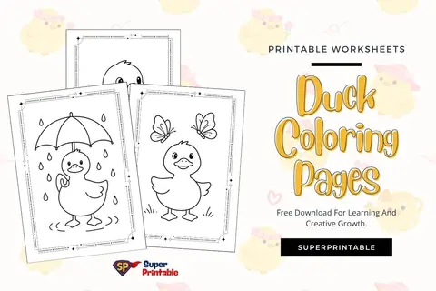 12+ Duck Coloring Pages Feature Image