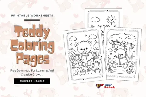 12+ Teddy Coloring Pages Feature Image
