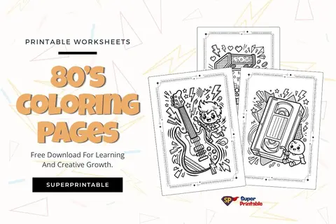 15+ 80’s Coloring Pages Feature Image