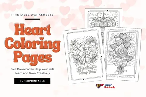 15+ Heart Coloring Pages Feature Image