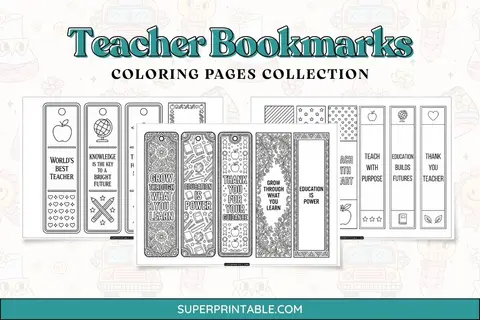 15+ Teacher Bookmarks Coloring Pages Feature Image
