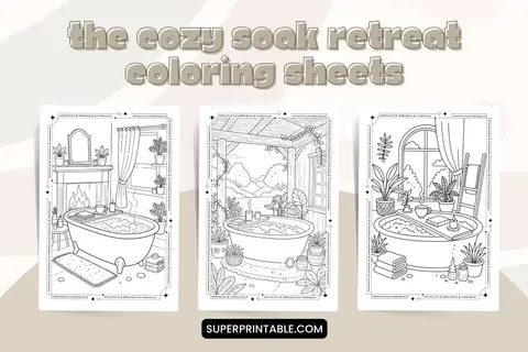 15+ The Cozy Soak Retreat Coloring Sheets Feature Image