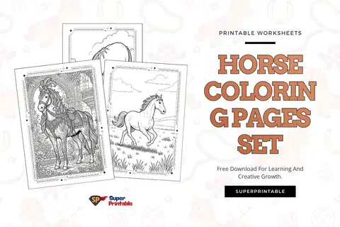 16+ Horse Coloring Pages Feature Image