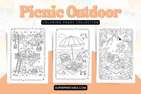20+ Picnic Outdoor Coloring Pages Feature Image