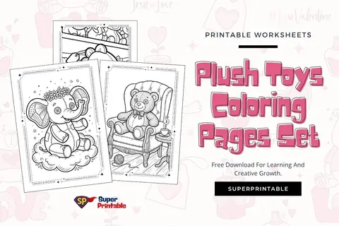 20 Plush Toys Coloring Pages Feature Image