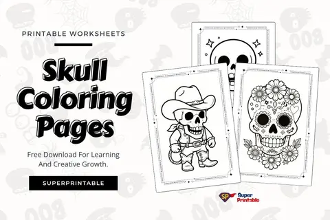 20+ Skull Coloring Pages Feature Image