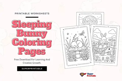 20+ Sleeping Bunny Coloring Pages Feature Image