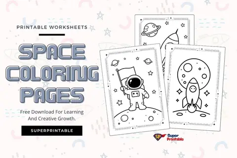 20 Space Coloring Pages Feature Image