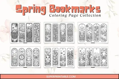 20+ Spring Bookmarks Coloring Pages