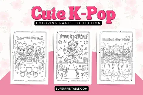 25 Cute K-Pop Coloring Pages