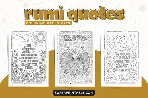25+ Rumi Quotes Coloring Pages Feature Image