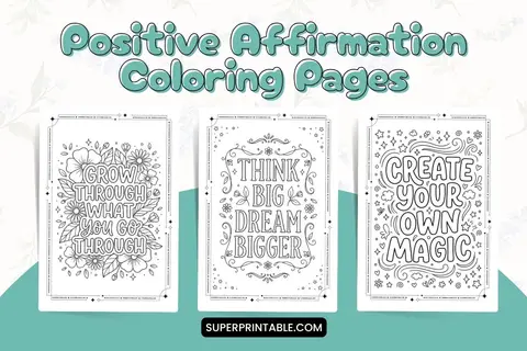 30 Positive Affirmation Coloring Pages Feature Image