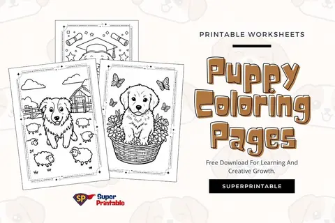 30+ Puppy Coloring Pages Feature Image