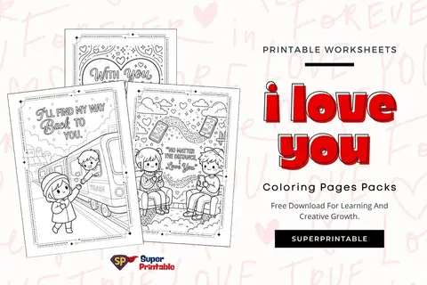 35+ I Love You Coloring Pages Feature Image