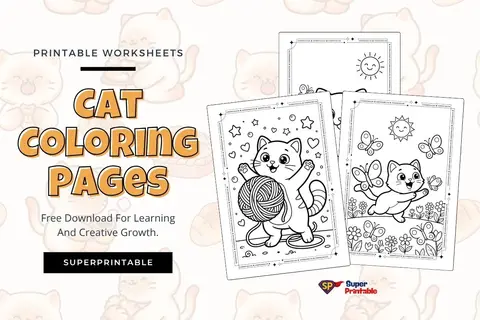 40+ Cat Coloring Pages Feature Image