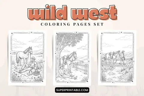 65+ Wild West Coloring Pages Feature Image