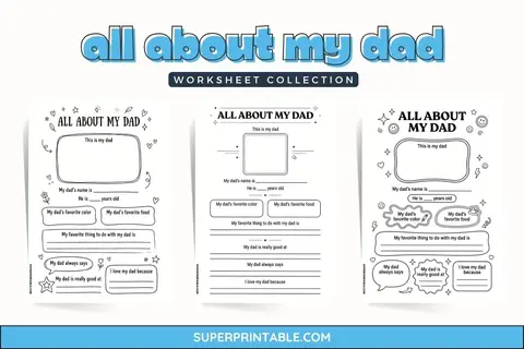 All About My Dad Worksheet Feature Image