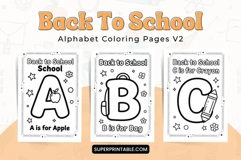 Back To School Alphabet Coloring Pages V2 Feature Image
