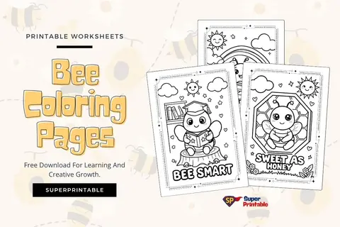 Bee Coloring Pages Feature Image