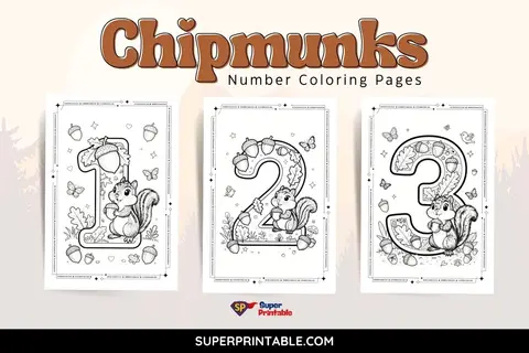 Chipmunks Number Coloring Pages Feature Image