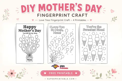 DIY Mother’s Day Love Tree Fingerprint Craft 4 Printables Feature Image