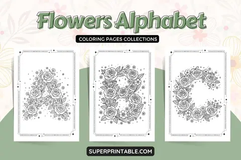 Flowers Alphabet Coloring Pages Collections Feature Image