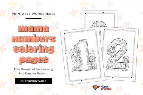 Mama Numbers Coloring Pages Feature Image