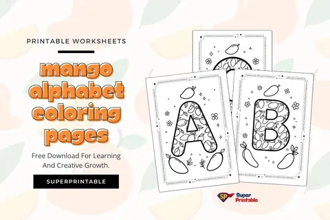 Mango Alphabet Coloring Pages Feature Image