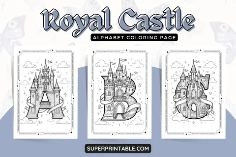 Royal Castle Alphabet Coloring Page Feature Image