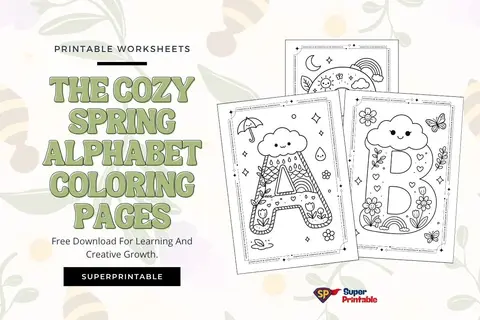 The Cozy Spring Alphabet Coloring Pages Feature Image
