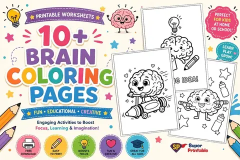 10+ Brain Coloring Pages Feature Image