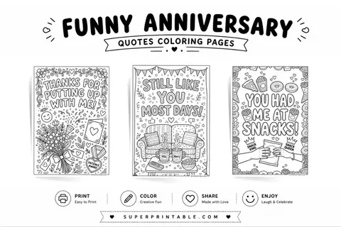 10+ Funny Anniversary Quotes Coloring Pages Feature Image