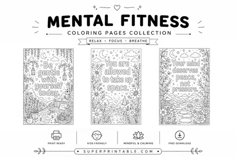 10+ Mental Fitness Coloring Pages Feature Image