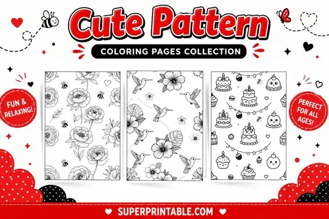 15+ Cute Pattern Coloring Pages Feature Image