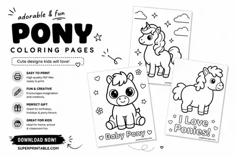 15+ Pony Coloring Pages Feature Image