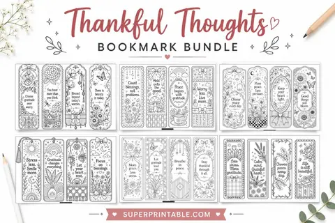 20+ Thankful Thoughts Bookmark Bundle 