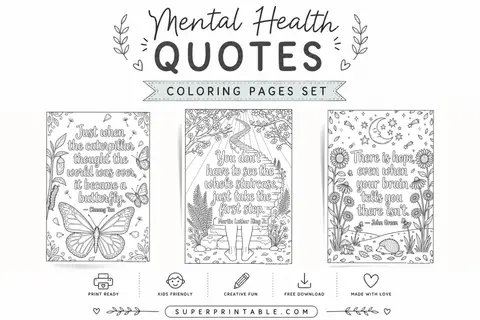 25 Mental Health Quotes Coloring Pages Feature Image