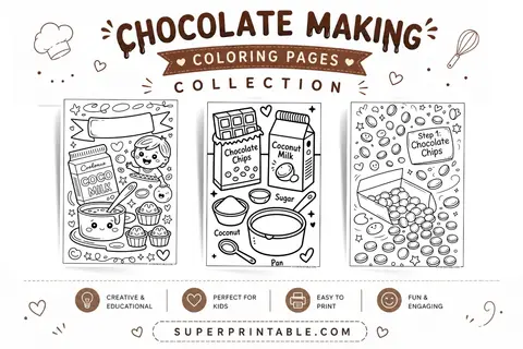 Chocolate Making Coloring Pages Feature Image